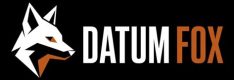 Logo Datum Fox logo, a geometric fox head beside the words Datum Fox.
